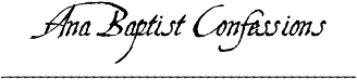 AnaBaptist Confessions | The Reformed Reader